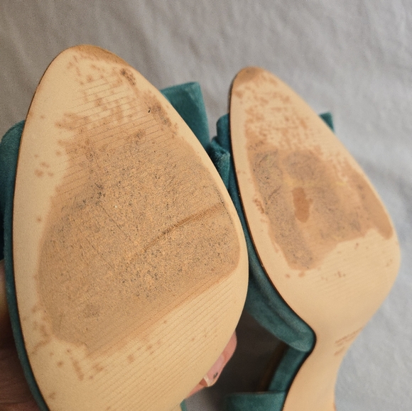 Tiziano Zorzan Teal Suede Bow Stiletto Pumps eu 40 us 9.5 Party Evening - Picture 5 of 14